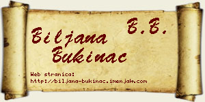 Biljana Bukinac vizit kartica